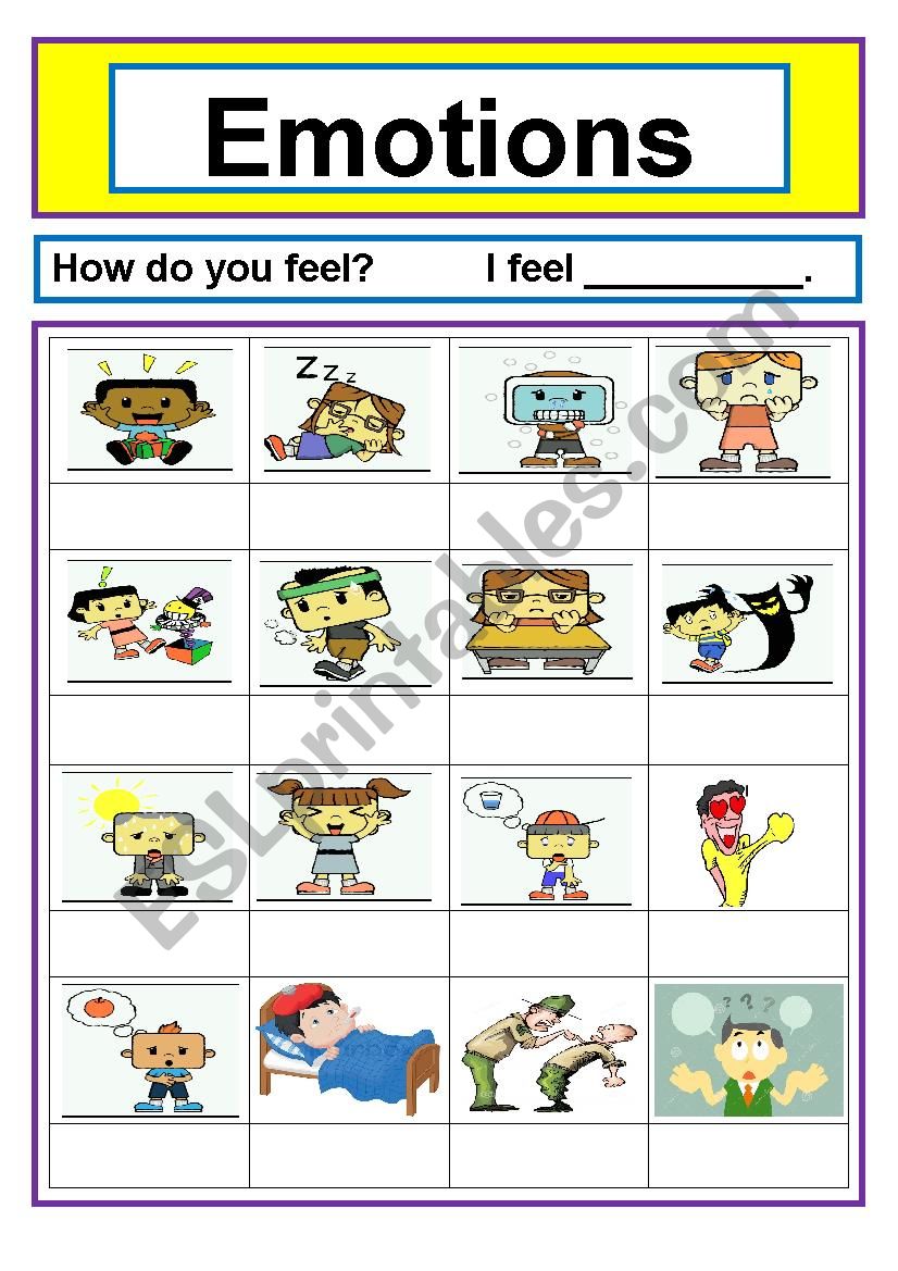 Emotions worksheet