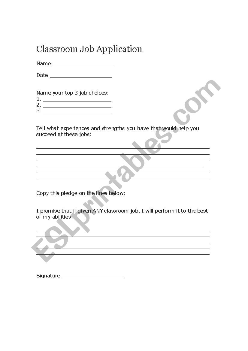 job applixation worksheet