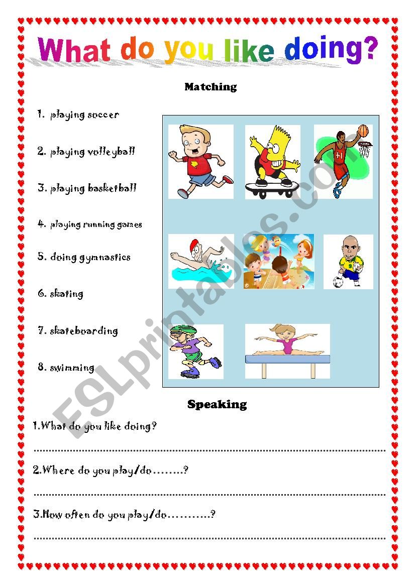 What do you like doing? worksheet