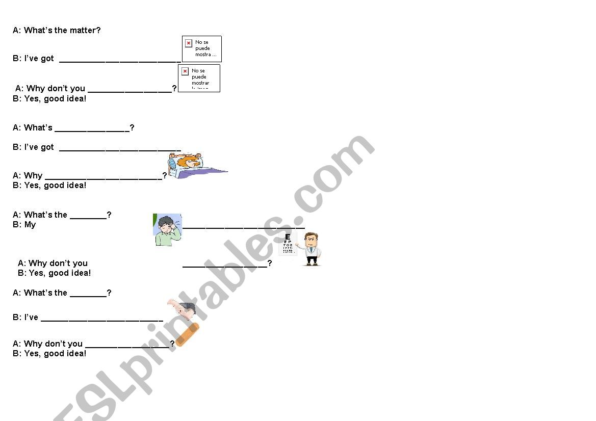ailments worksheet