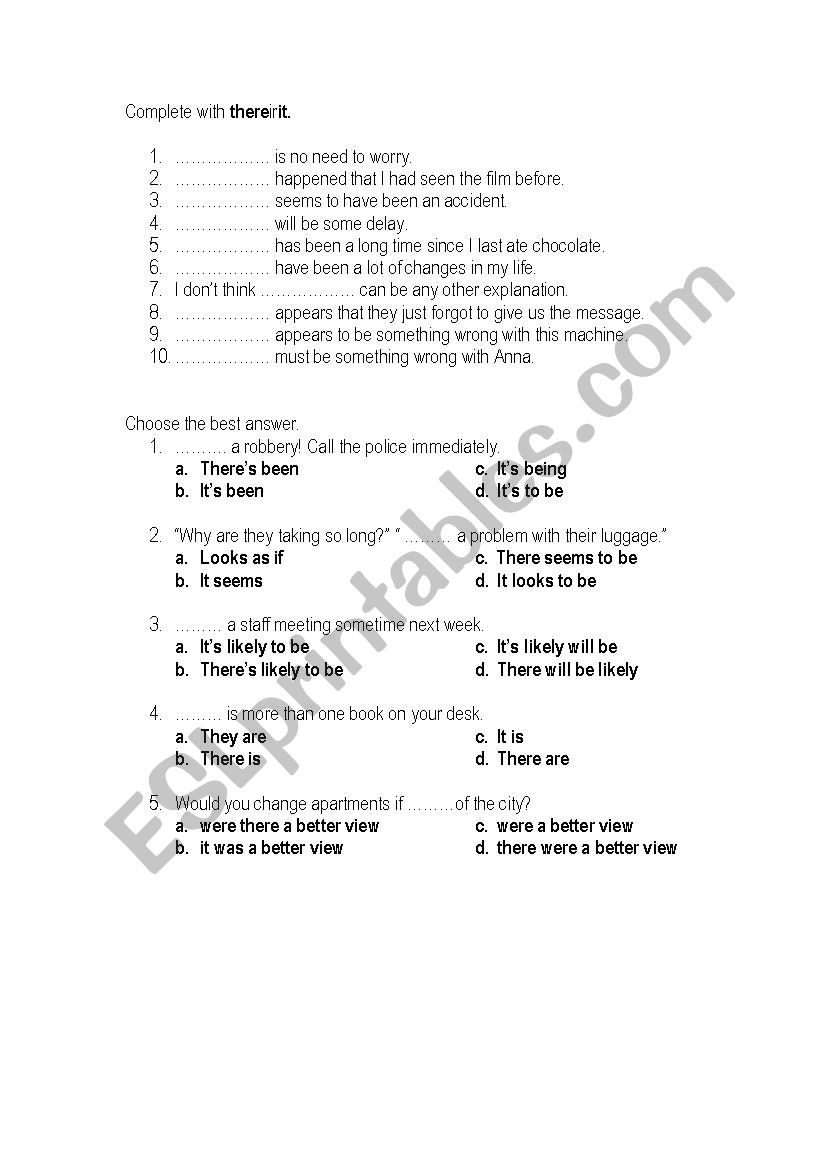 it there worksheet