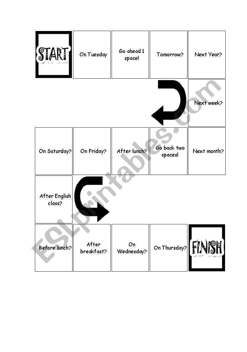 Board Game, be going o worksheet