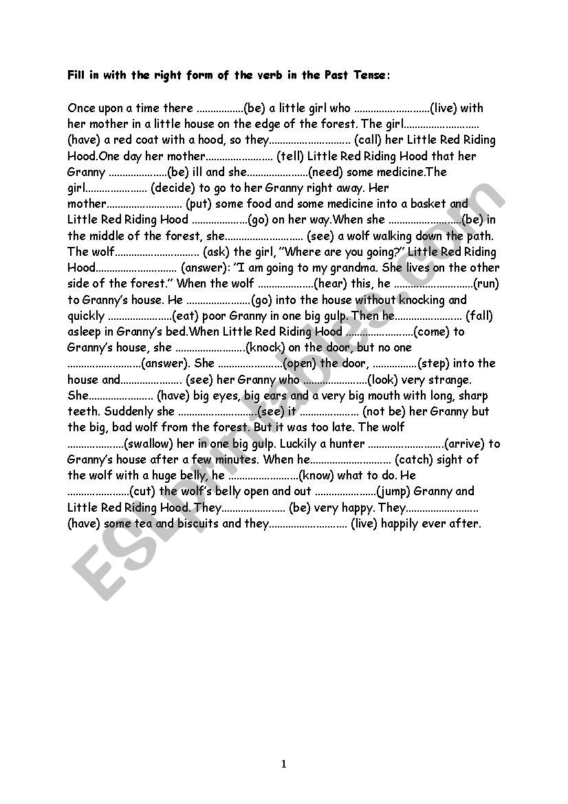 Irregular verbs worksheet