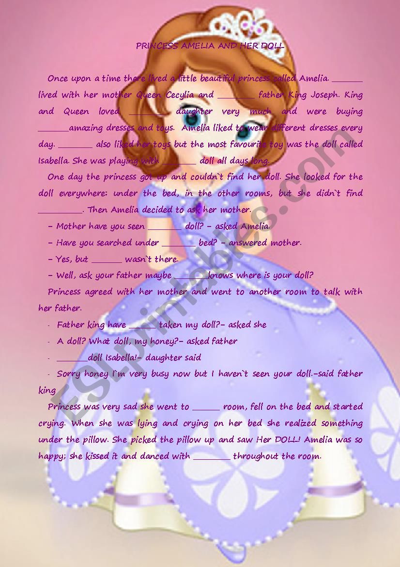 Princess Amelia worksheet