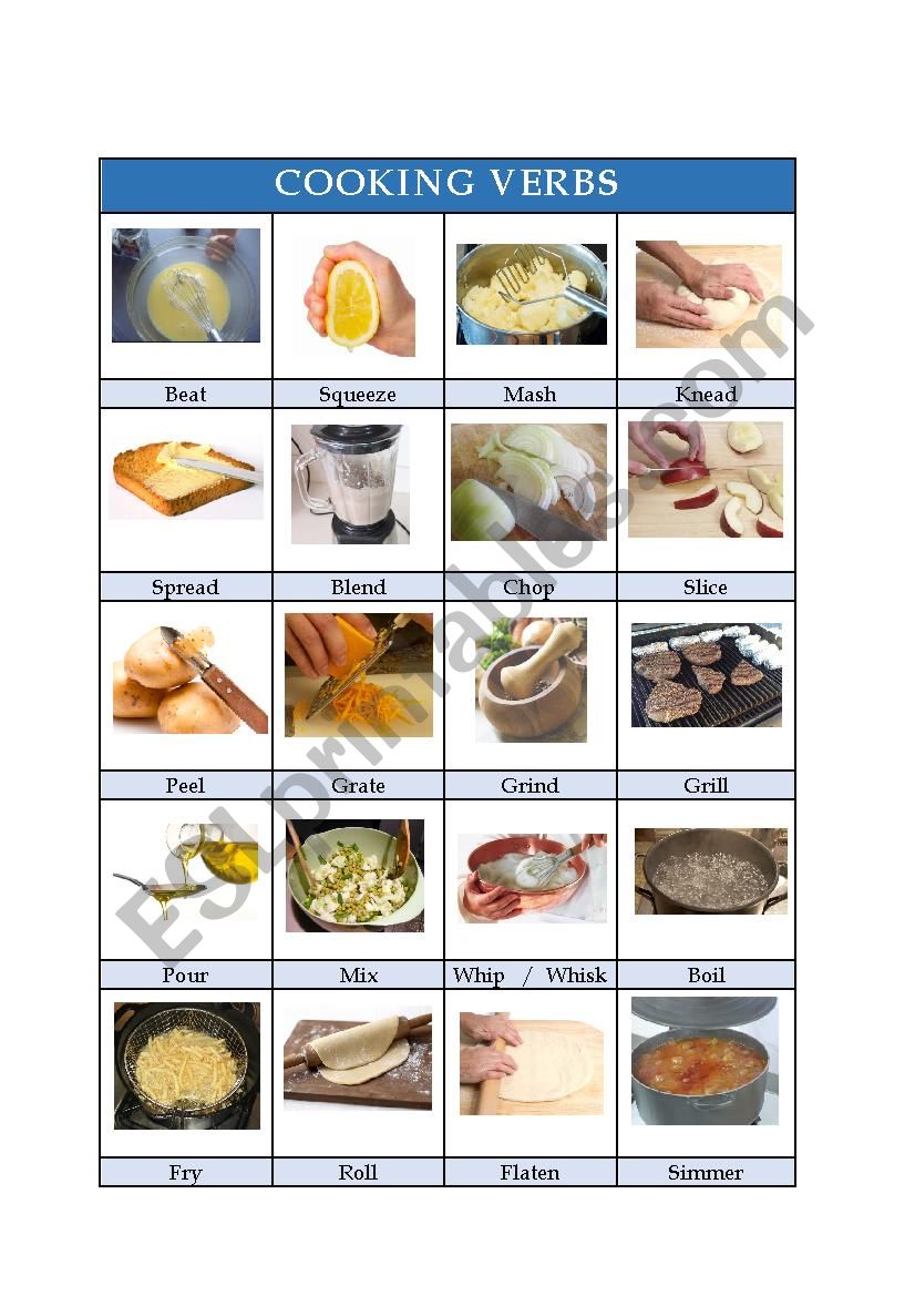 Cooking Verbs worksheet