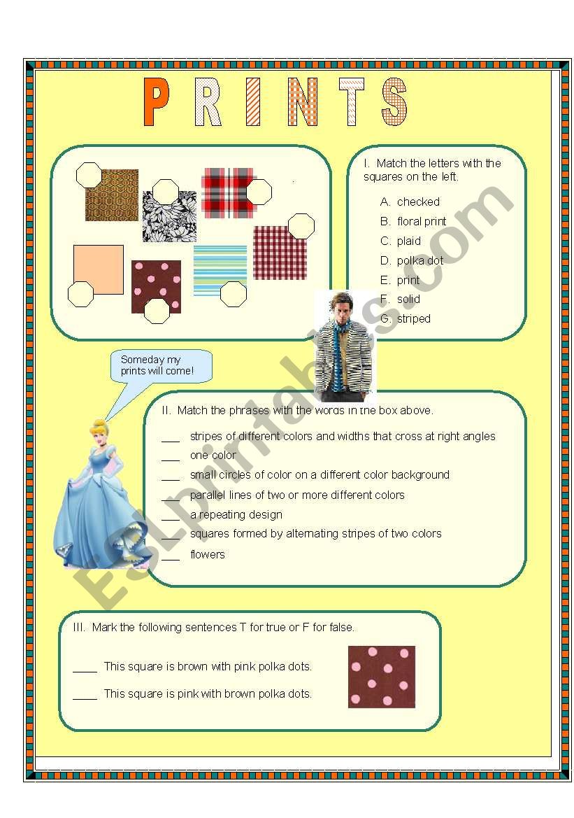 Prints worksheet