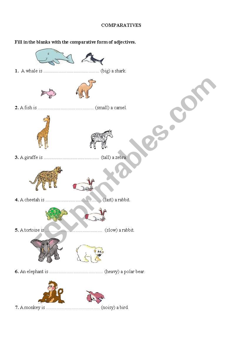 Comparatives worksheet