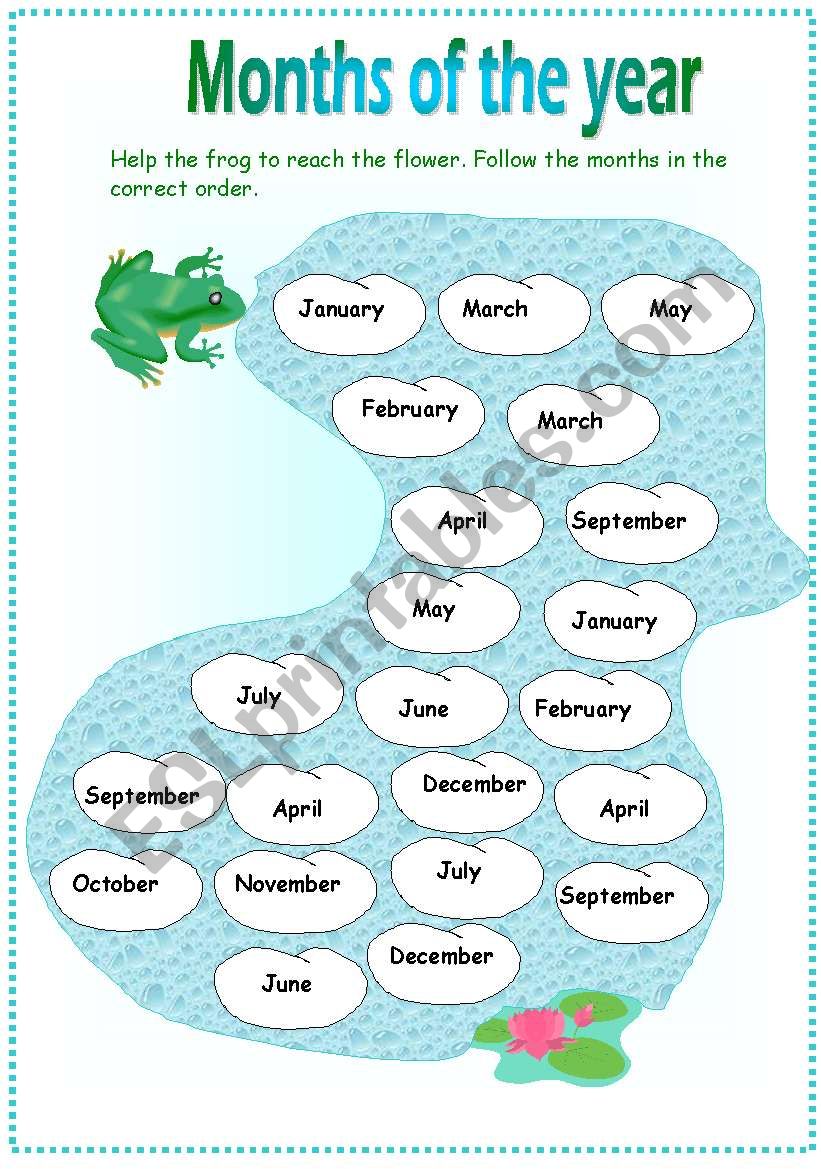 Months of the year worksheet