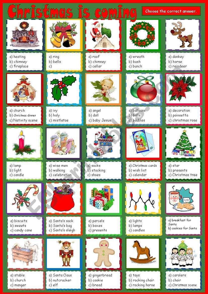 Christmas is coming worksheet