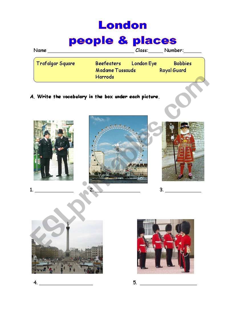 London_people_and_places worksheet