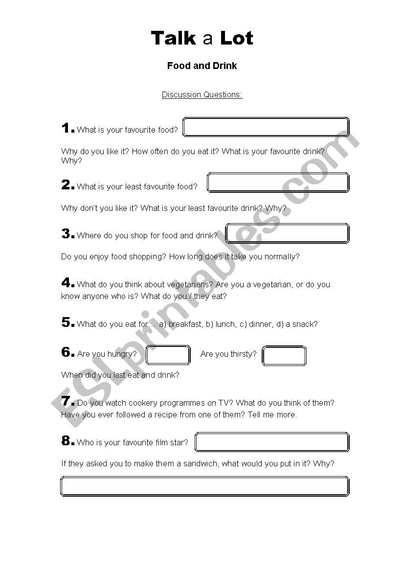 Food & Drink worksheet