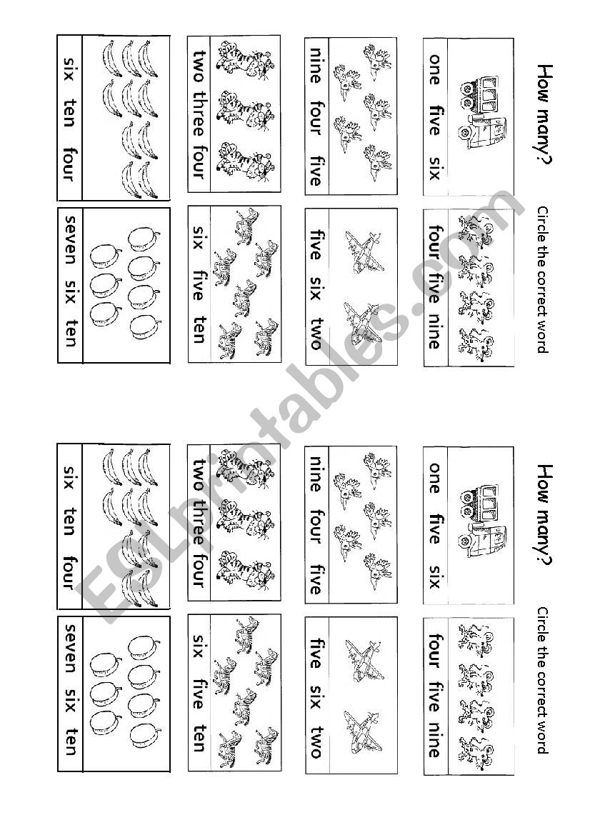 How many? worksheet