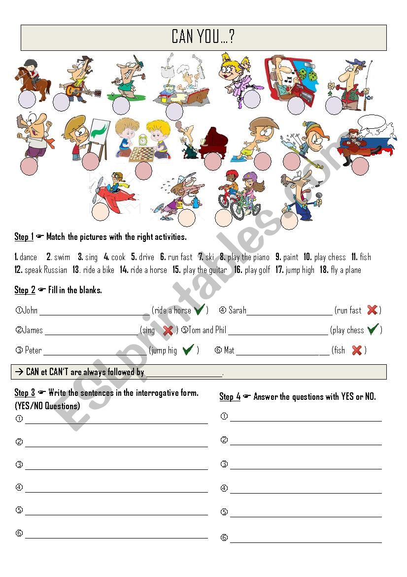 CAN YOU? worksheet