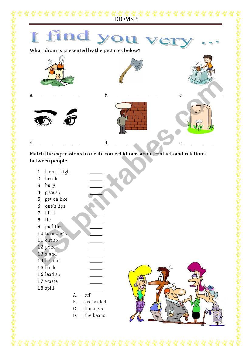 IDIOMS 5 - CONTACTS & RELATIONS