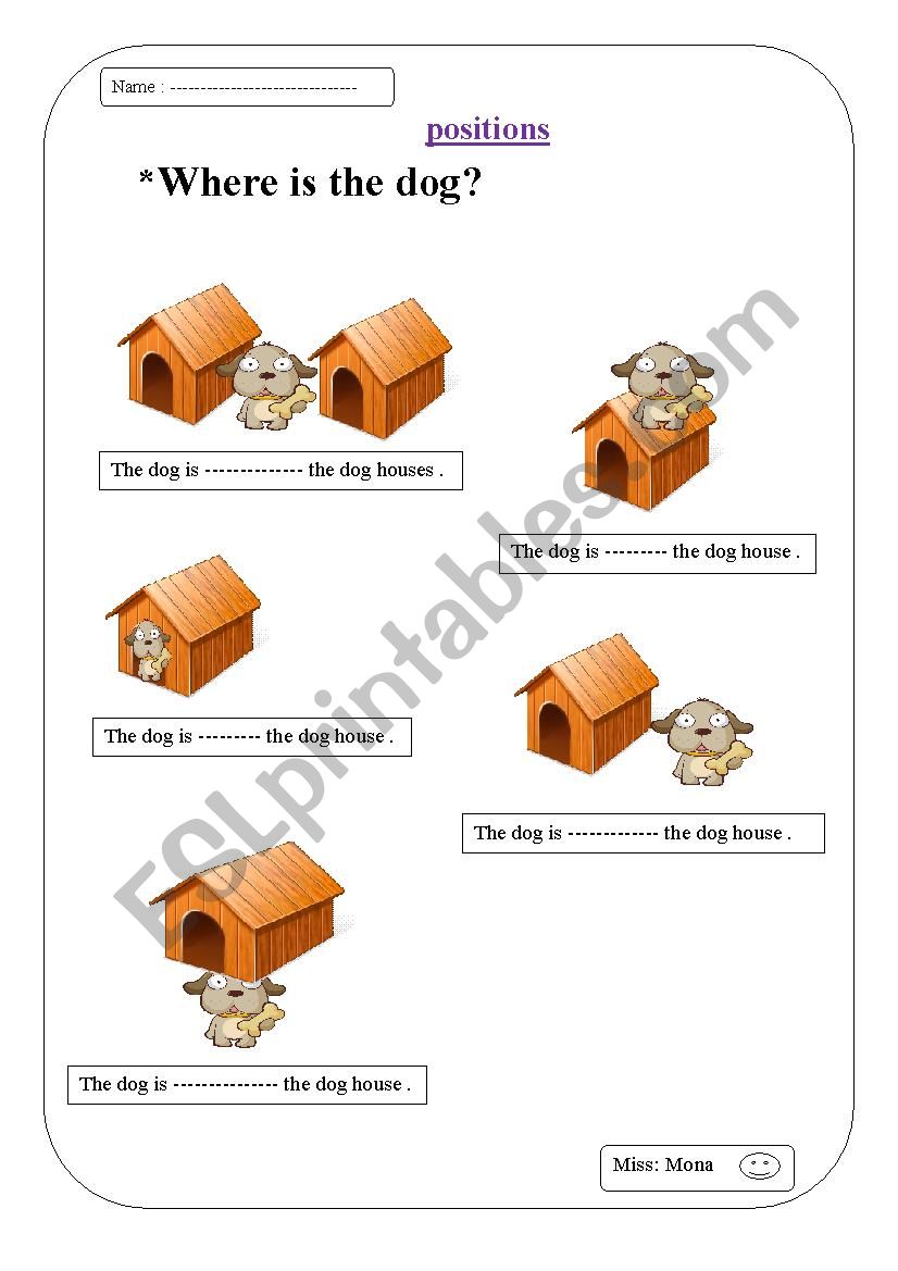 Prepositions  worksheet