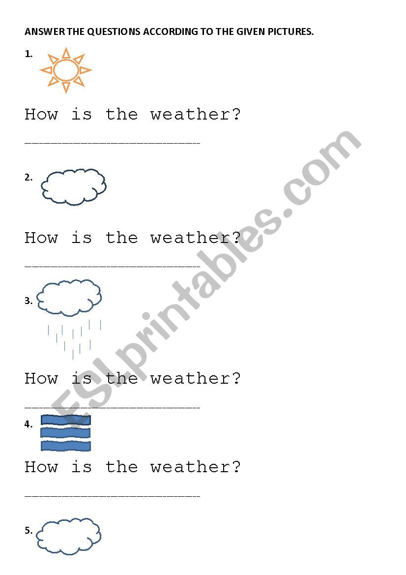 weather conditions worksheet