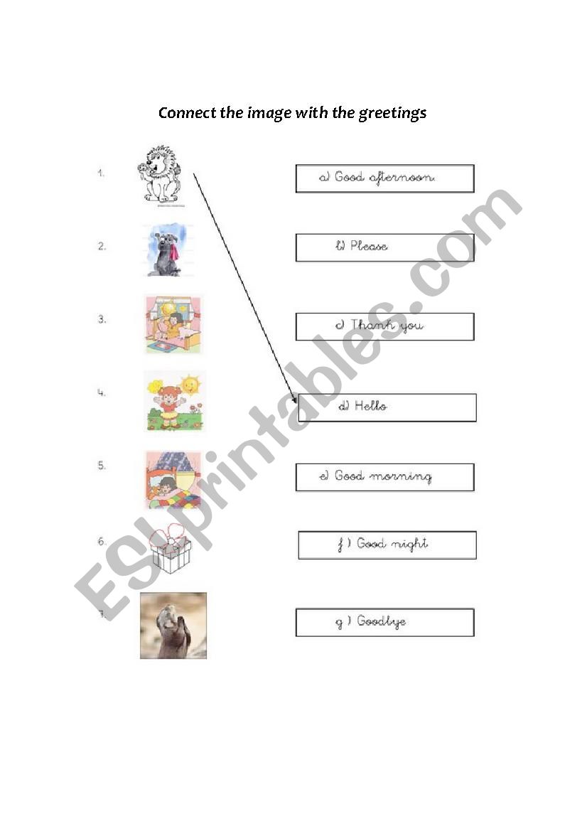 Greeting worksheet