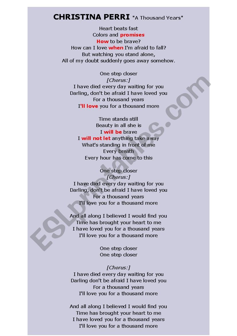 Christina Perri  - a thousand years -