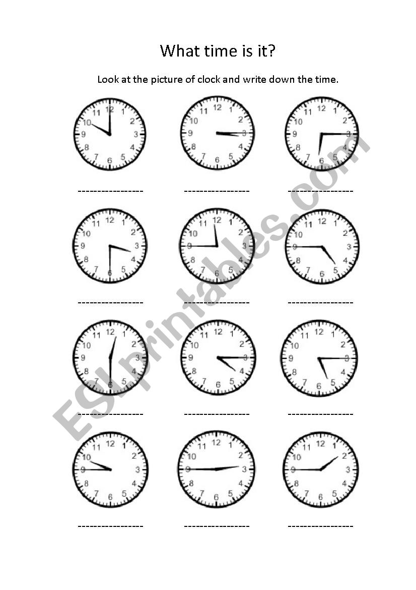 What time is it? (2) worksheet