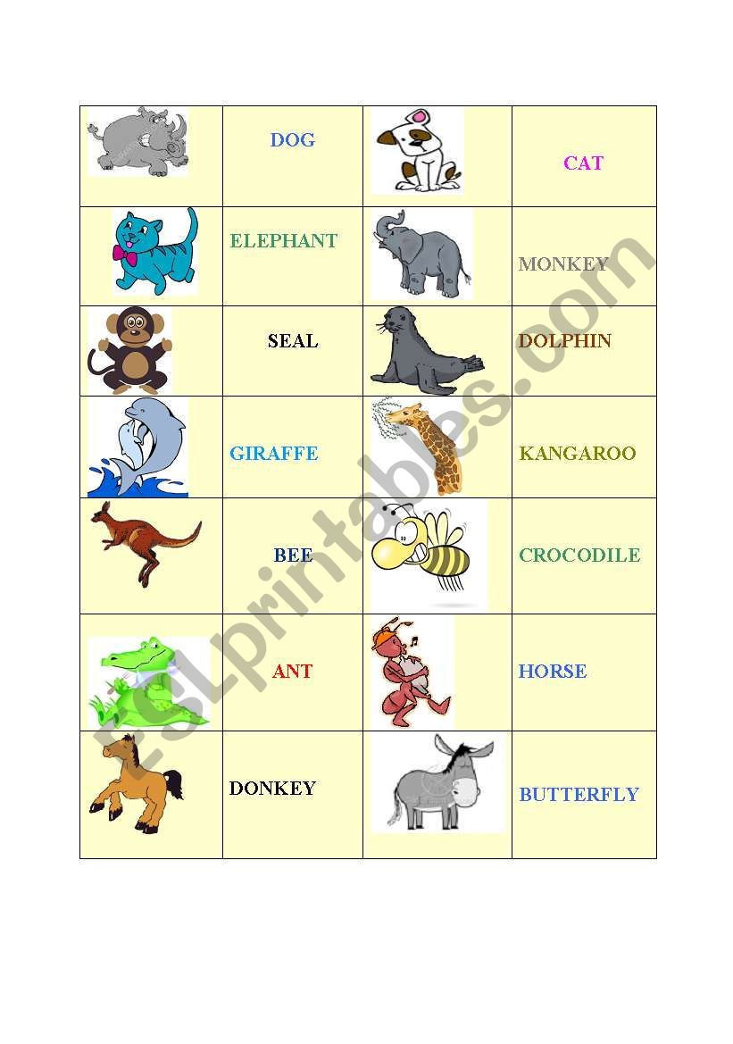 ANIMAL DOMINO worksheet