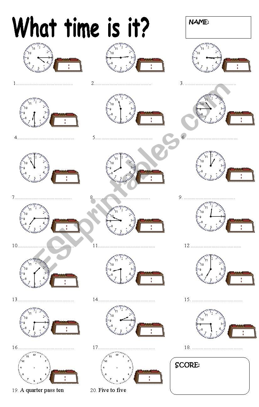 What Time Is It? worksheet