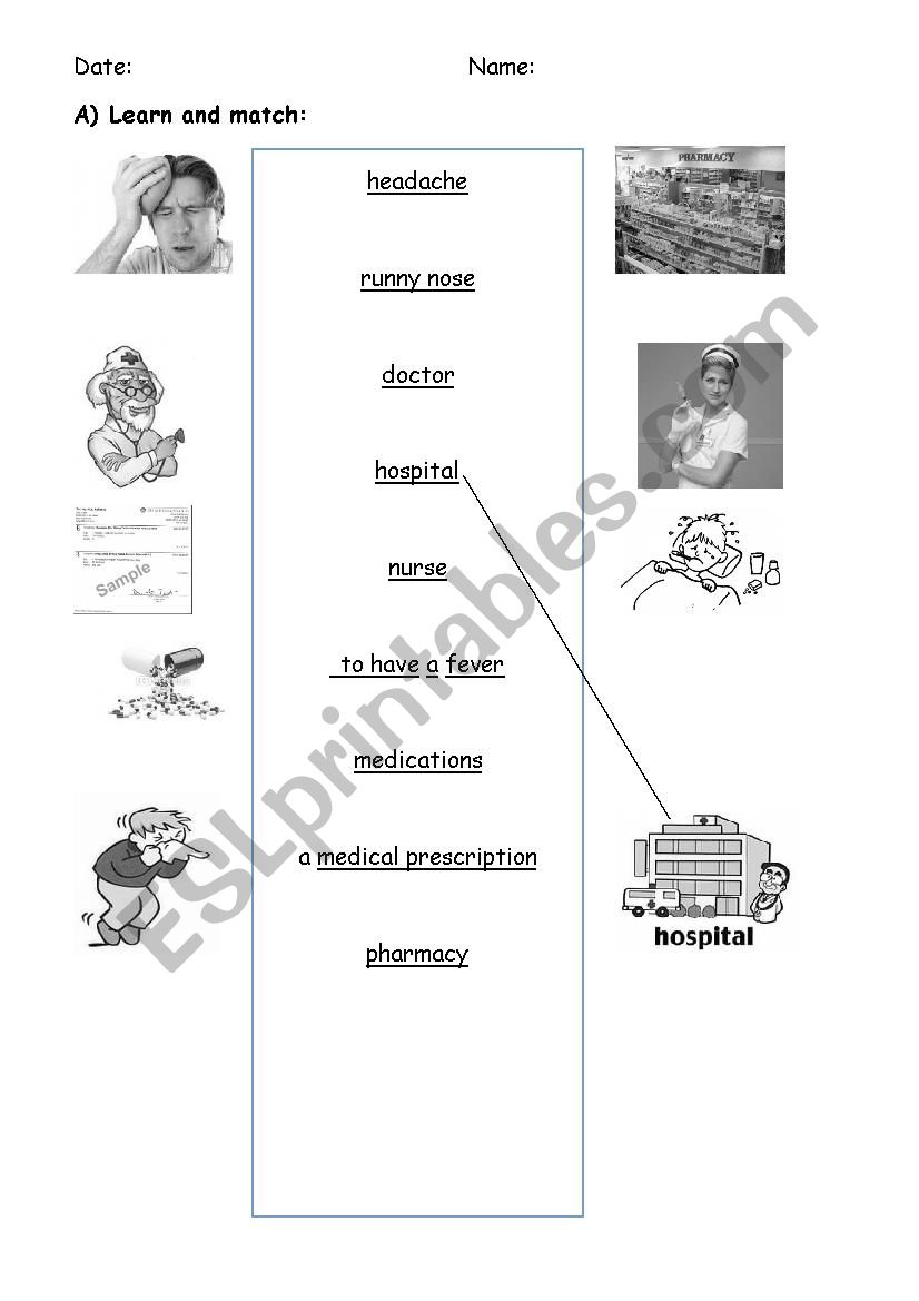 at the doctors worksheet