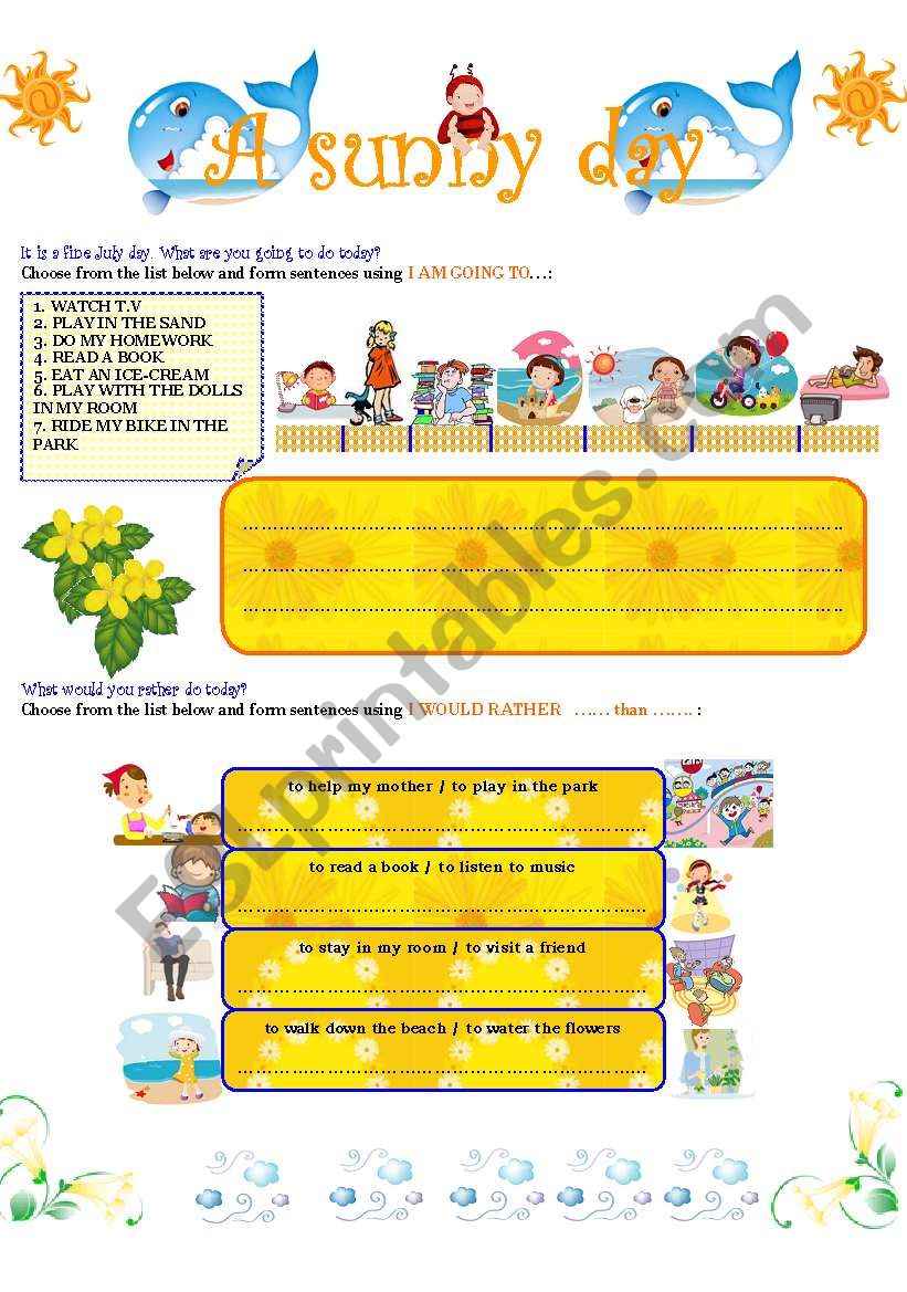 A SUNNY DAY worksheet