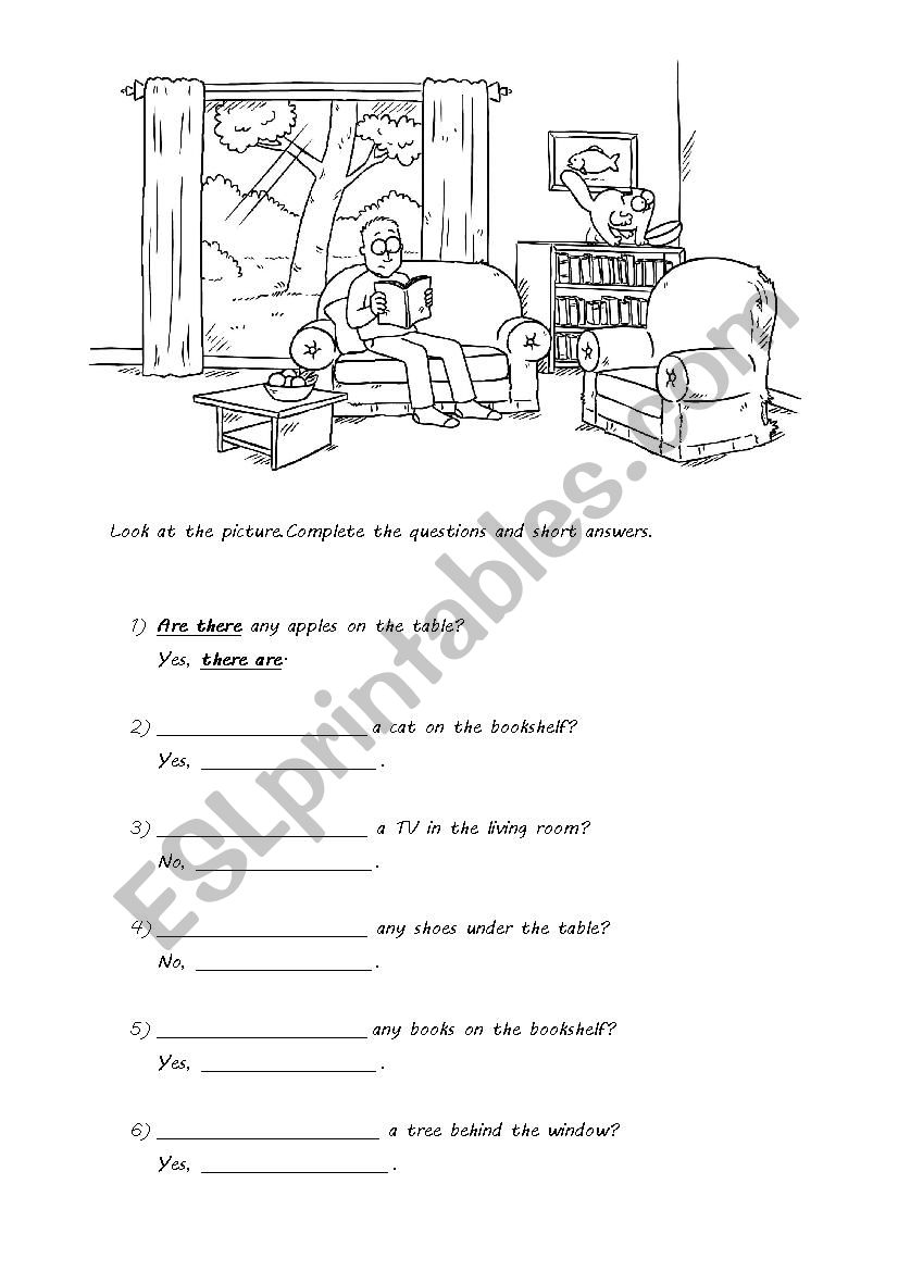 Is there/Are there Short answers - ESL worksheet by misskatyzz