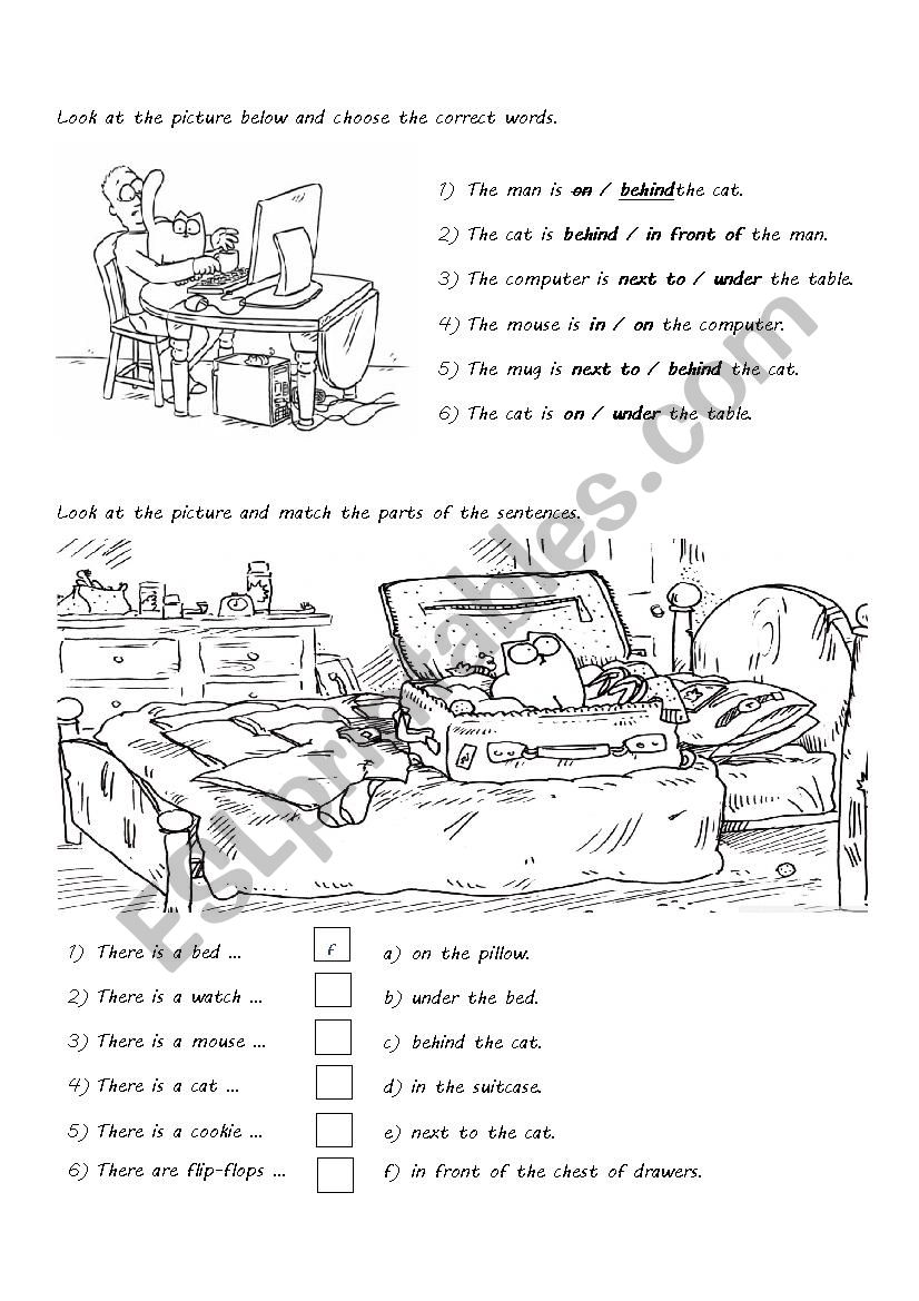 Prepositions of place  worksheet