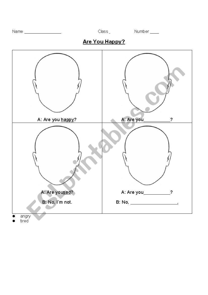 Are You Happy Worksheet worksheet