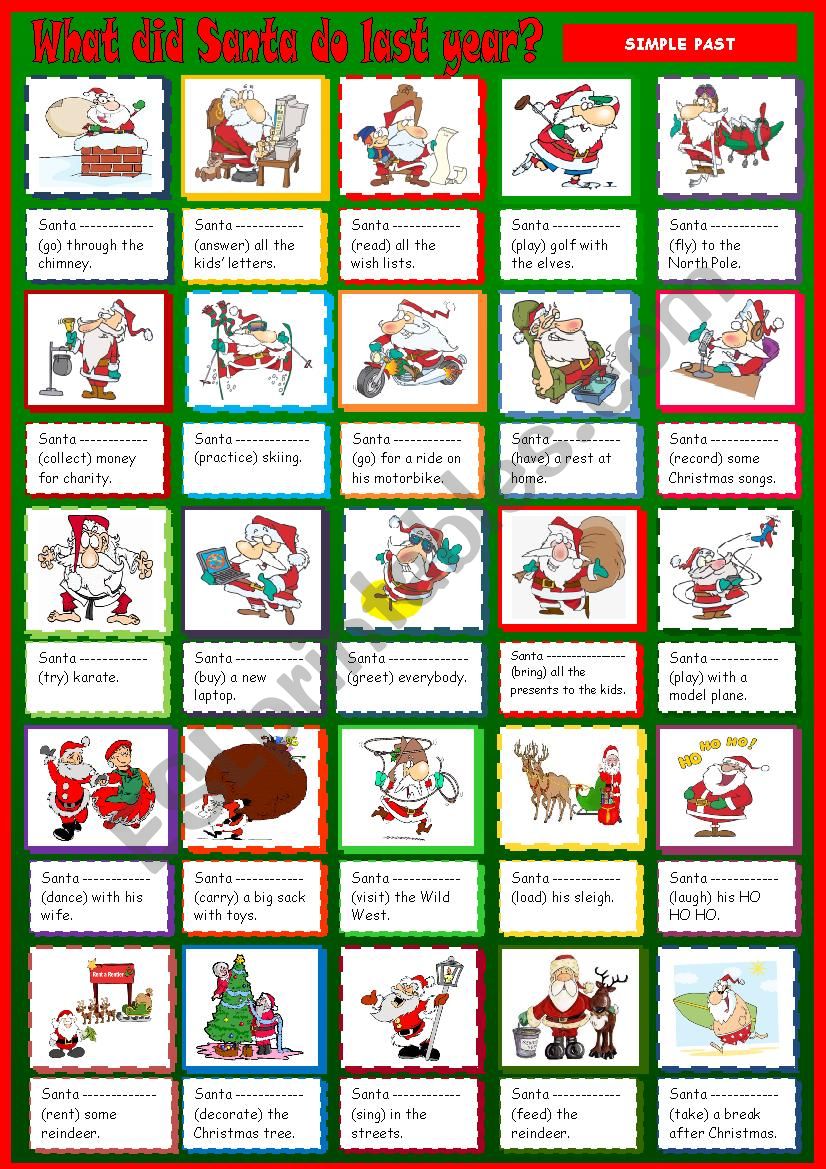 What did Santa do last year? worksheet