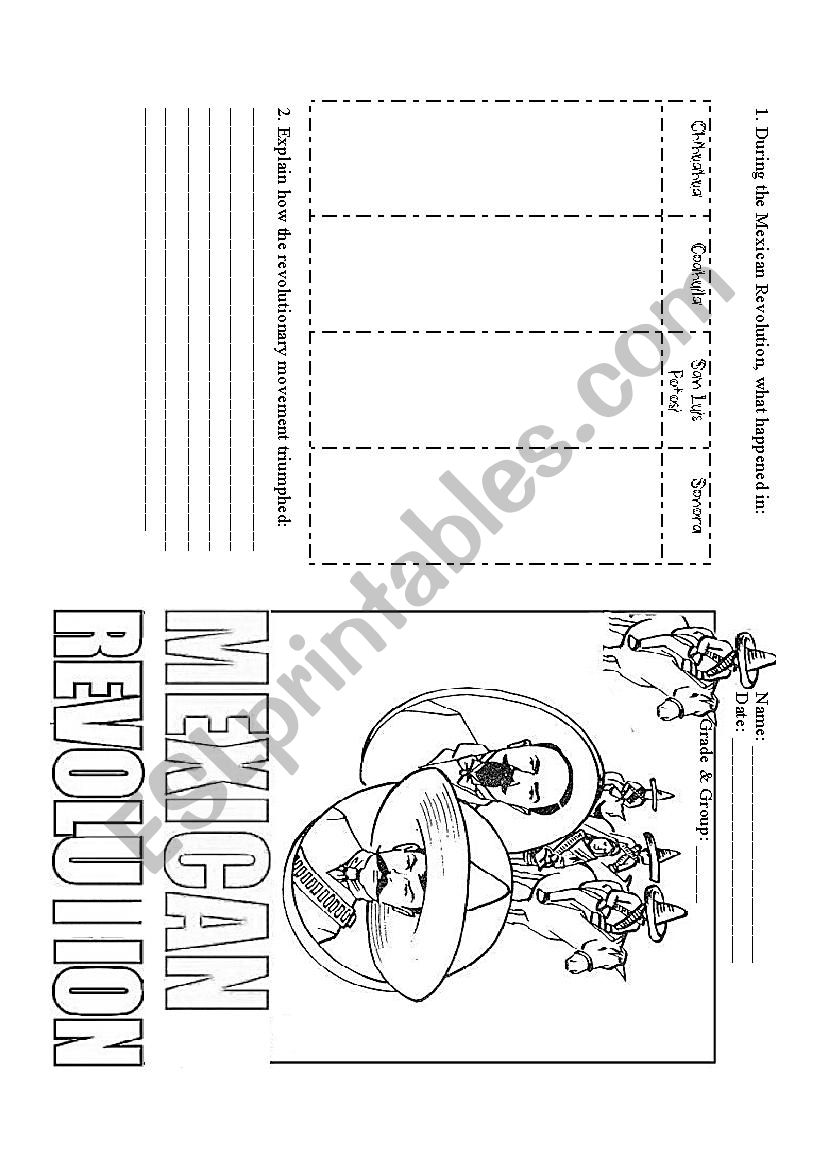 MEXICAN REVOLUTION worksheet
