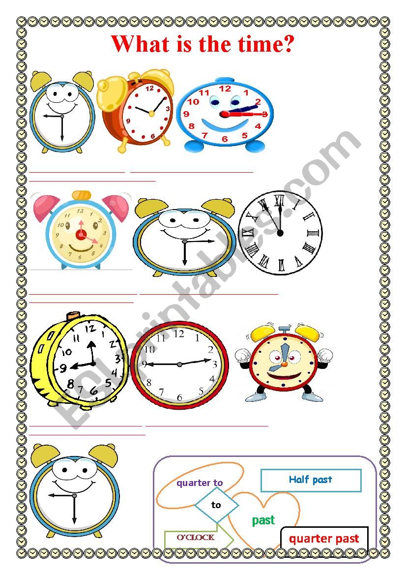 telling the time worksheet