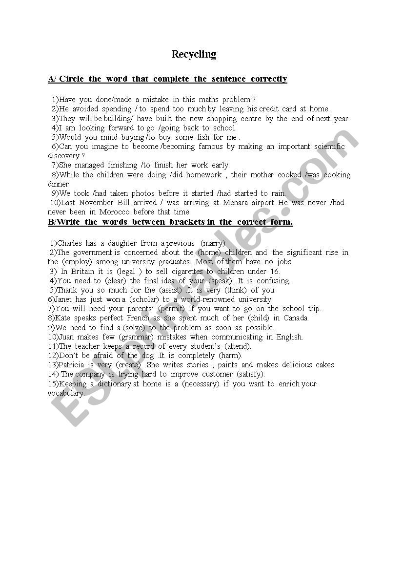 vocabulary and  word formation
