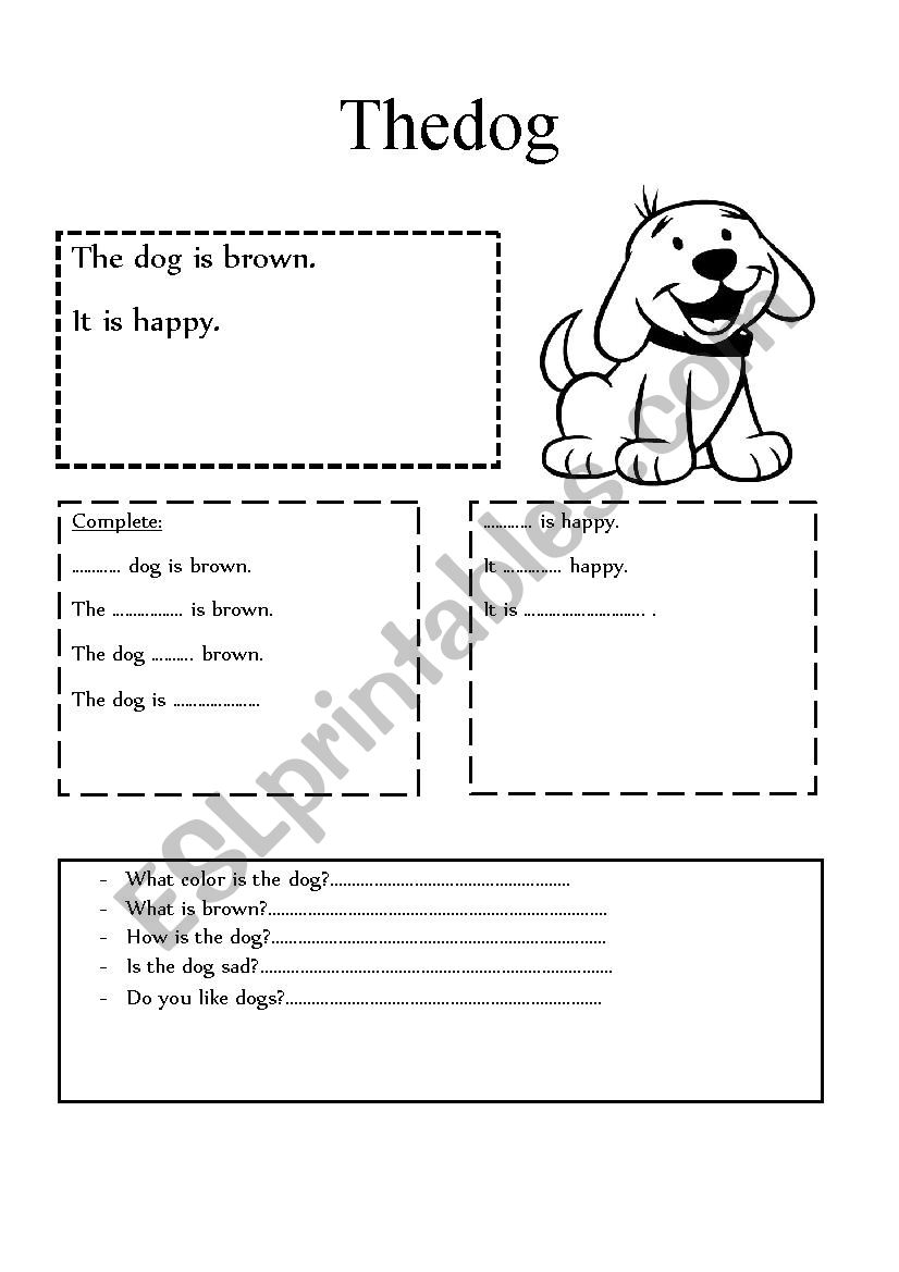 The dog worksheet