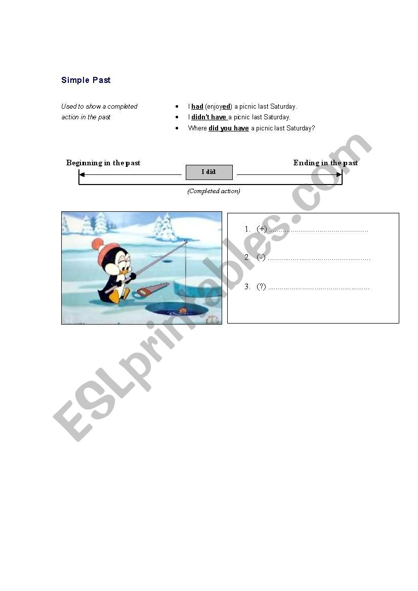 Use of past tenses worksheet