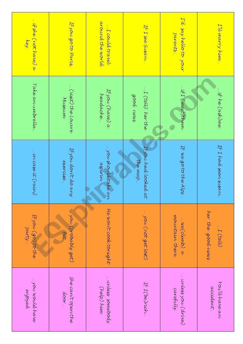 Conditional Sentences-Dominoes game