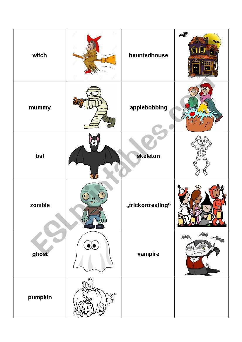 Halloween Memory worksheet