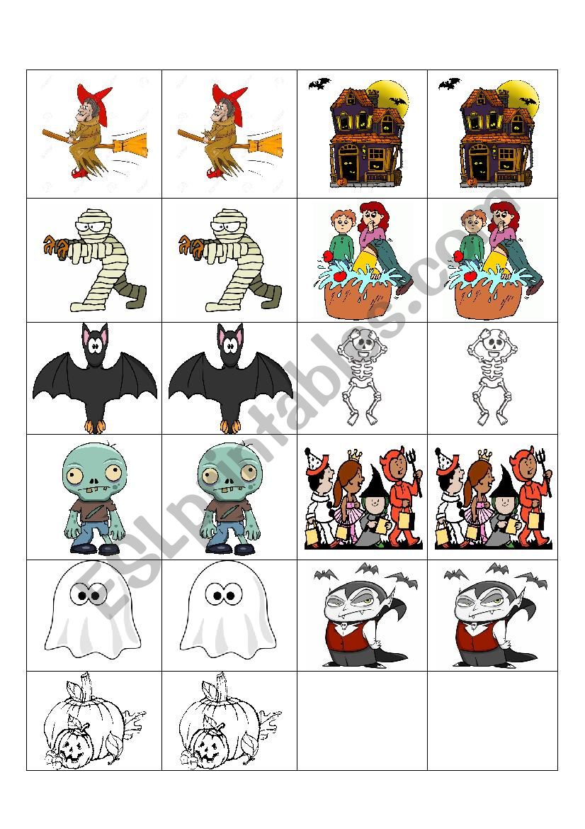 Halloween Memory worksheet