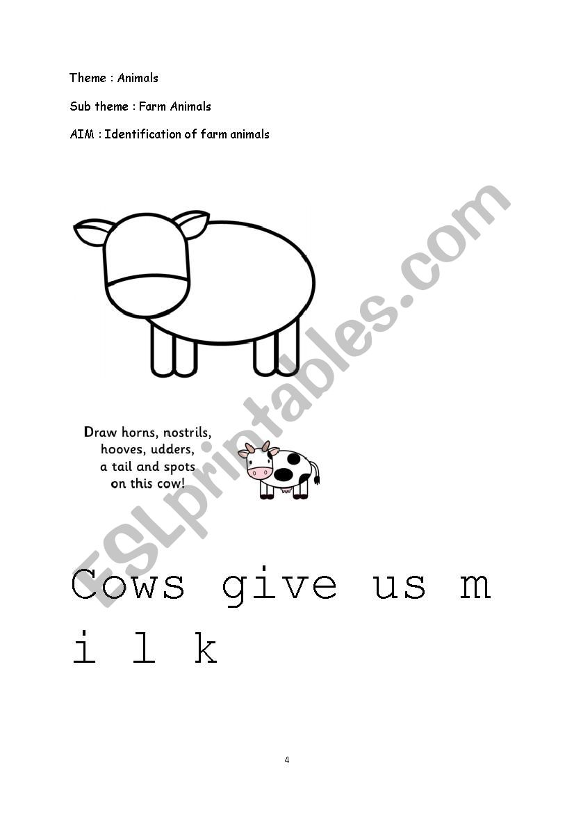 Farm Animal worksheet