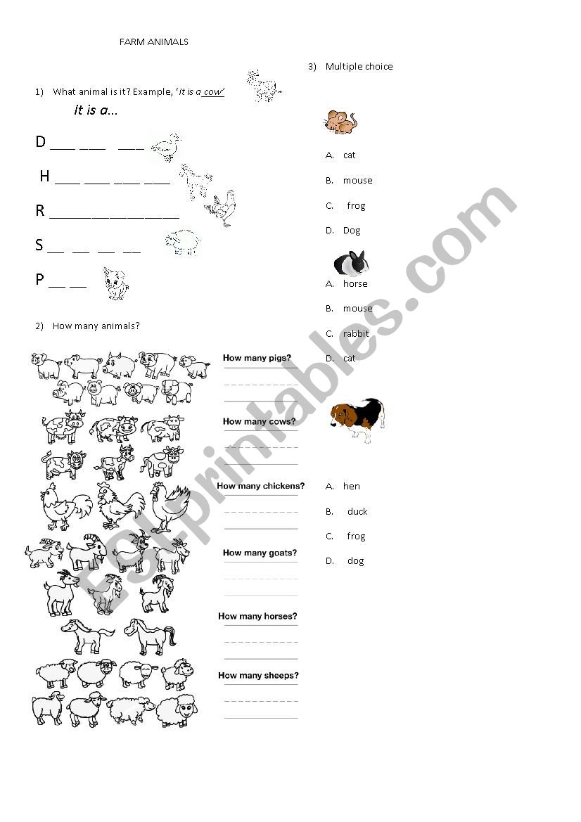 Farm Animals  worksheet