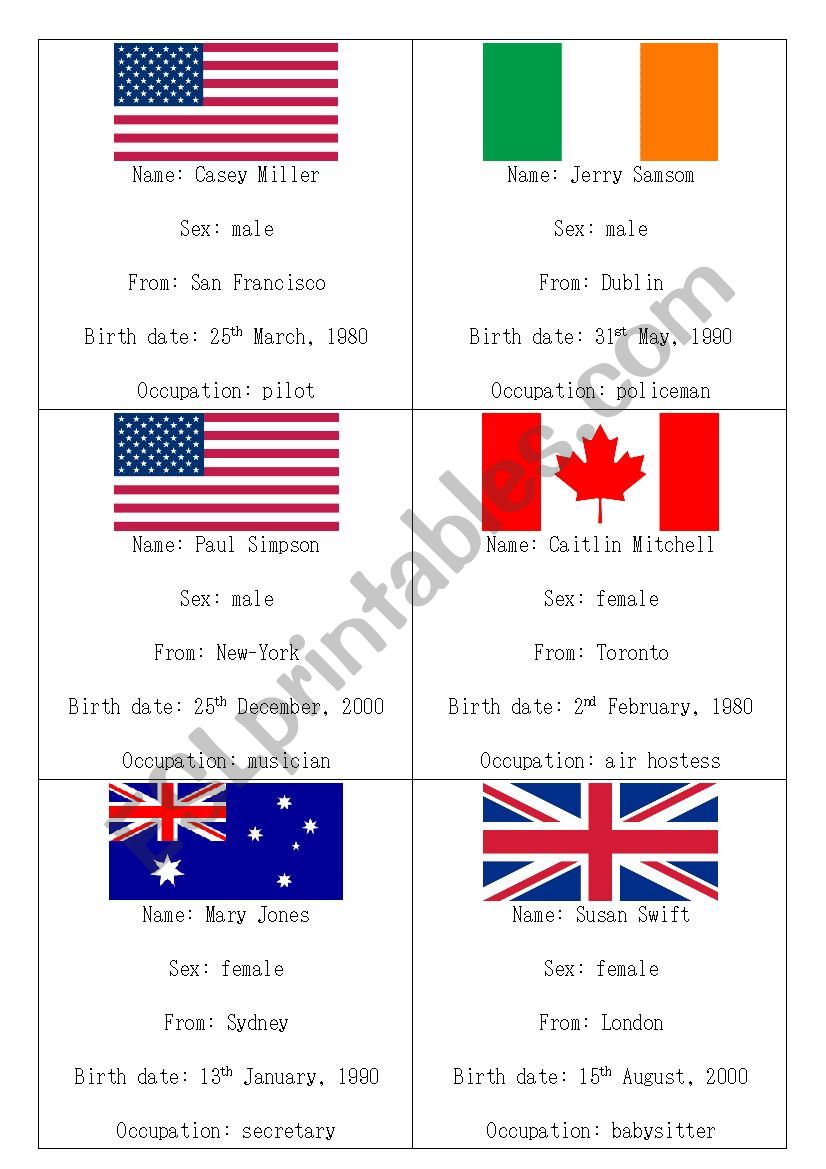 Customs interview worksheet