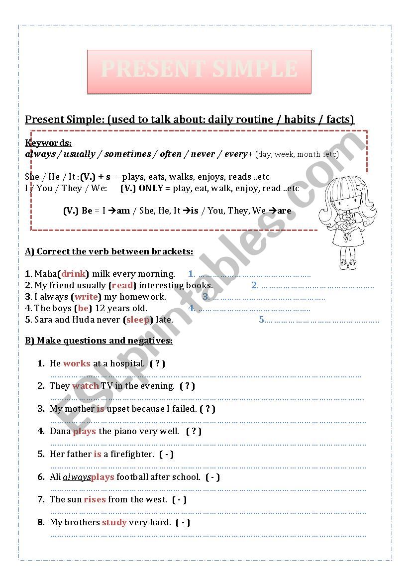 Present Simple Tense worksheet