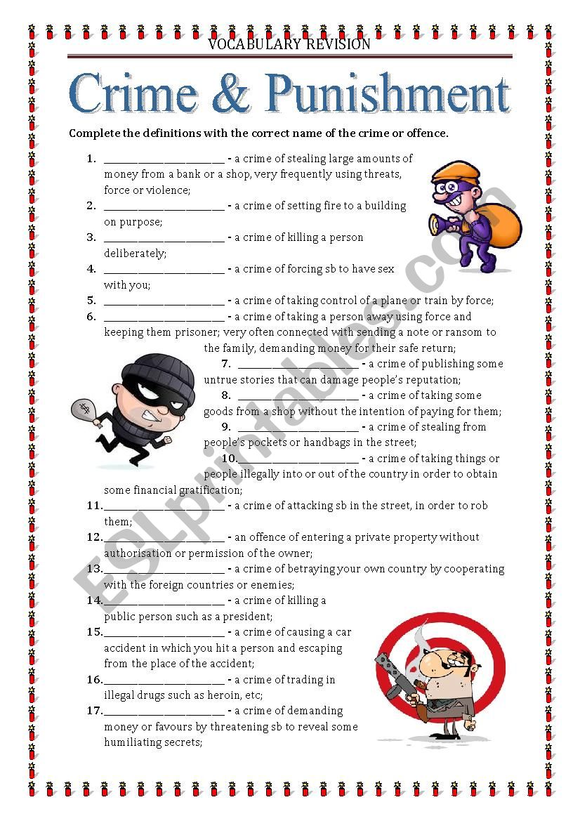 Vocabulary Revision 7 -crime and punishment