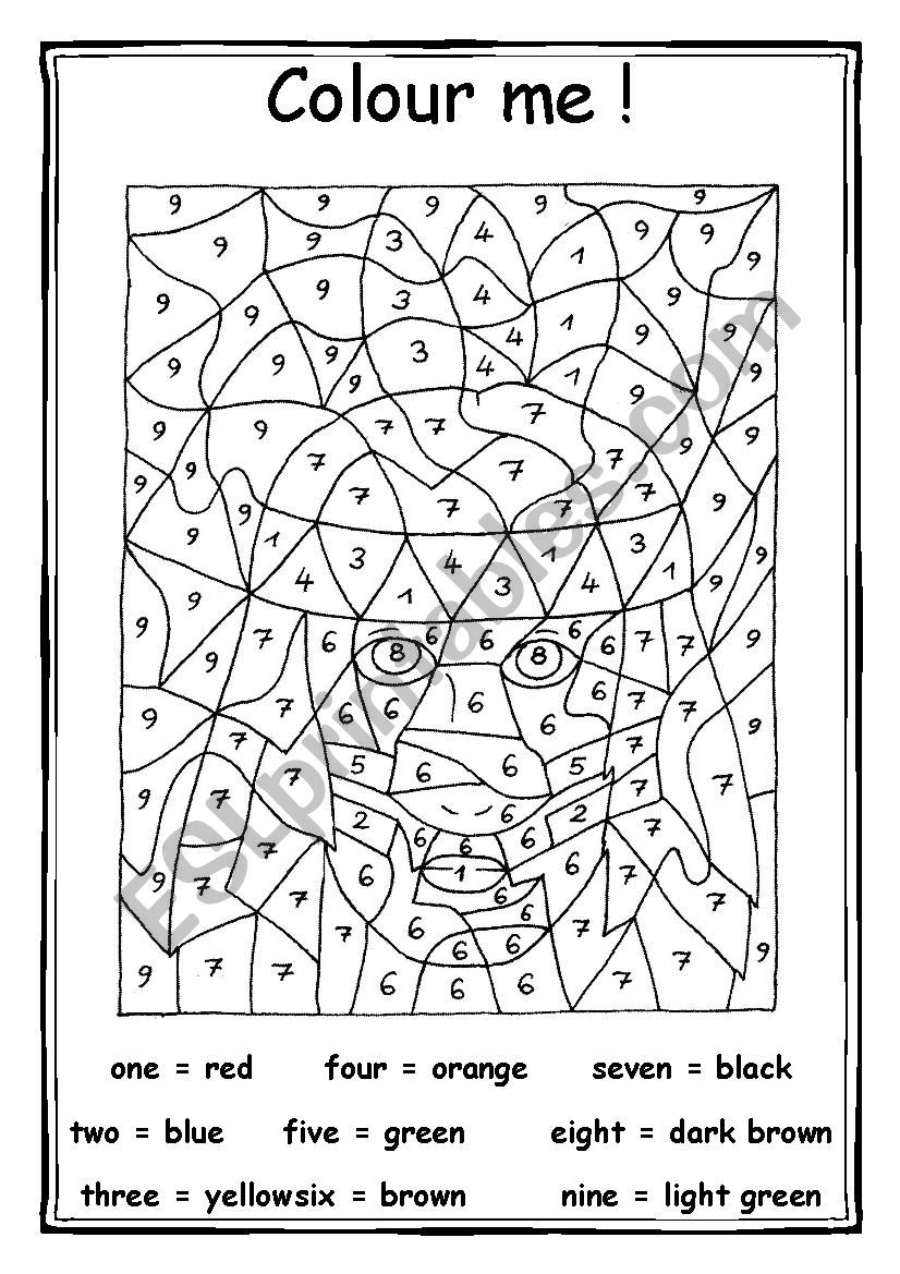 Colour the indian worksheet