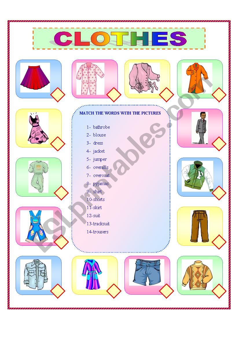 CLOTHES worksheet