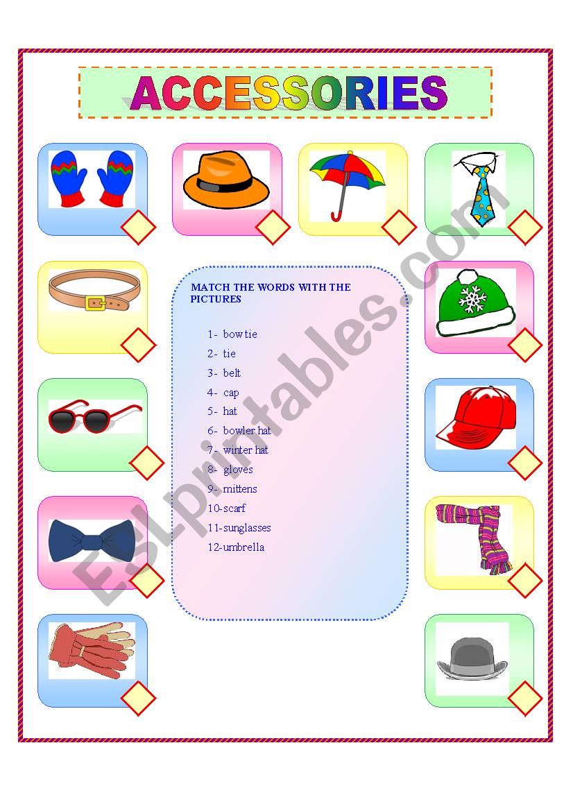 ACCESSORIES worksheet