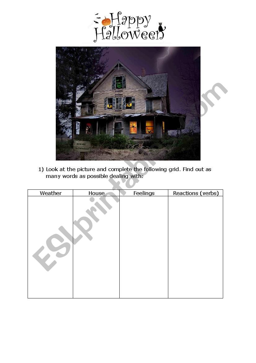 Halloween A2 worksheet