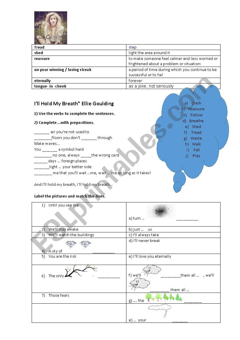 Ill hold my breath worksheet