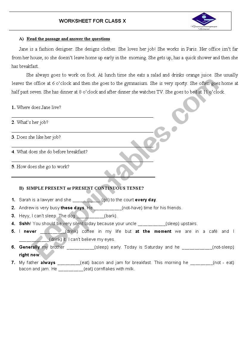 Worksheet For 10th Grade worksheet
